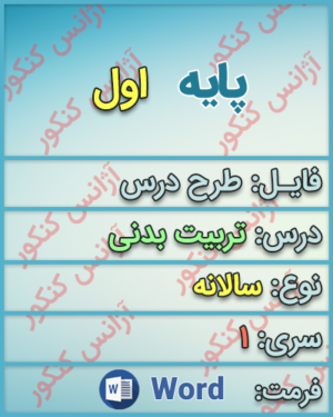 دانلود طرح درس سالانه تربیت بدنی پایه اول ابتدایی
