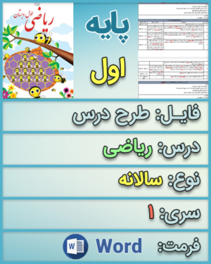 دانلود طرح درس سالانه ریاضی پایه اول ابتدایی