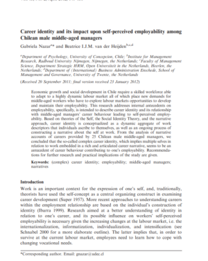 دانلود Career identity and its impact upon self-perceived employability among Chilean male middle-aged managers