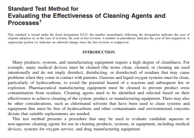 دانلود کتاب Standard Test Method for Evaluating the Effectiveness of Cleaning Agents and Processes