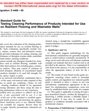 دانلود مقاله Standard Guide for Testing Cleaning Performance of Products Intended for Use on Resilient Flooring and Washable Walls