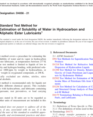 دانلود مقاله Standard Test Method for Estimation of Solubility of Water in Hydrocarbon and Aliphatic Ester Lubricants